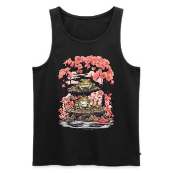 Frog Streetwear Aesthetic Vintage Design - Men's Premium Organic Tank Top - black - Front - Michal (187cm)