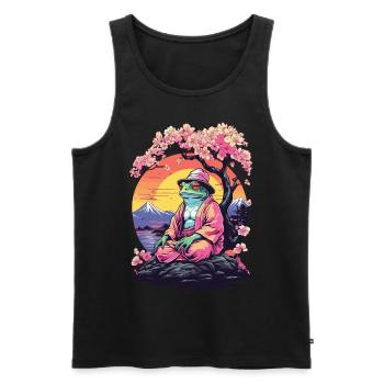 Frosch Streetwear Aesthetic Vintage - Männer Premium Bio Tank Top - Schwarz - Vorne - AI Model Male 178 light (178cm)