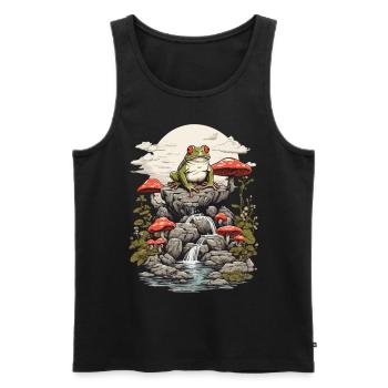 Goblincore Frog Streetwear Aesthetic Vintage - Men's Premium Organic Tank Top - black - Front - AI Model Male 178 light (178cm)