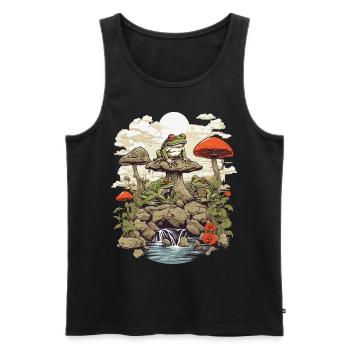 The Frog Streetwear Aesthetic Vintage Design - Men's Premium Organic Tank Top - black - Front - Michal (187cm)
