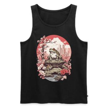 Frosch Streetwear Aesthetic Design - Männer Premium Bio Tank Top - Schwarz - Vorne - AI Model Male 178 light (178cm)
