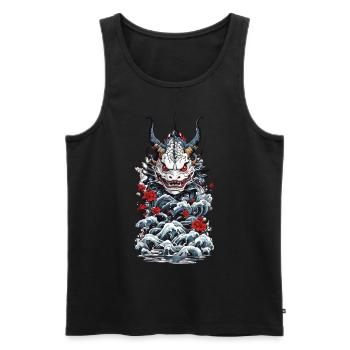 Monstre marin Démon japonais Yokai Style - Débardeur bio Premium Homme - noir - Devant - AI Model Male 178 light (178cm)