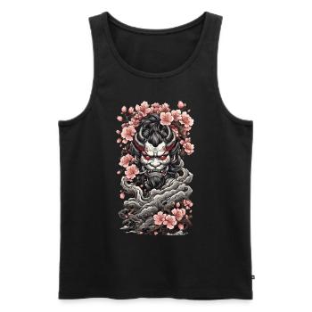 Kirschblüten Yokai Oni Vintage Japan - Männer Premium Bio Tank Top - Schwarz - Vorne - AI Model Male 178 light (178cm)