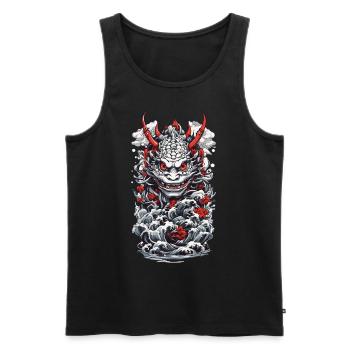 Monstre marin Esthétique Yokai Oni japonais - Débardeur bio Premium Homme - noir - Devant - AI Model Male 178 light (178cm)