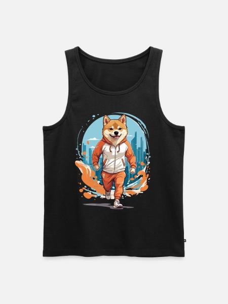 Shiba Hund Streetwear Joggen Ästhetischer Fitness - Männer Premium Bio Tank Top - Schwarz