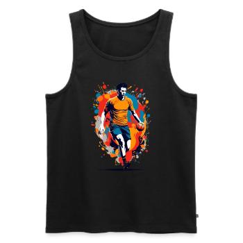 Handballspieler Streetwear Ikonischer Style - Männer Premium Bio Tank Top - Schwarz - Vorne - AI Model Male 178 light (178cm)