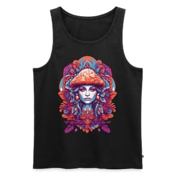 Feather Mandala Spiritual Design Dream Catcher - Men's Premium Organic Tank Top - black - Front - AI Model Male 178 light (178cm)