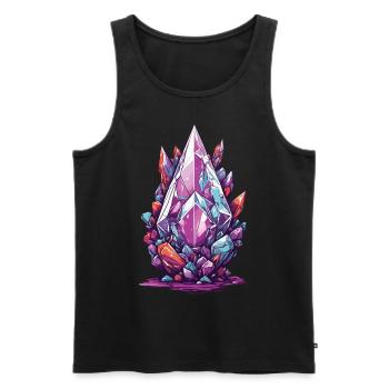 Ästhetische Mineralien Geoden Gestein Streetwear - Männer Premium Bio Tank Top - Schwarz - Vorne - AI Model Male 178 light (178cm)