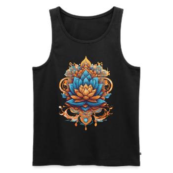 Feather Mandala Dream Catcher Spiritual Design - Men's Premium Organic Tank Top - black - Front - AI Model Male 178 light (178cm)