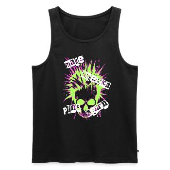 Punk Revival T-shirt punk politique - Débardeur bio Premium Homme - noir - Devant - Michal (187cm)