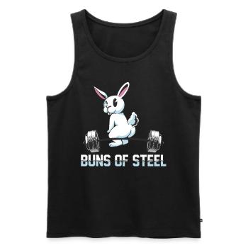 Steel Buns Bunny T-shirt d’entraînement - Débardeur bio Premium Homme - noir - Devant - AI Model Male 178 light (178cm)