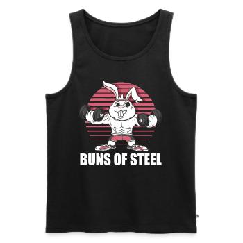 Steel Buns Bunny T-shirt d’entraînement - Débardeur bio Premium Homme - noir - Devant - AI Model Male 178 light (178cm)