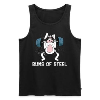 Steel Buns Bunny T-shirt d’entraînement - Débardeur bio Premium Homme - noir - Devant - AI Model Male 178 light (178cm)