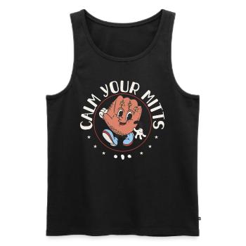 Calm Your Mitts Baseball T-Shirt - Men's Premium Organic Tank Top - black - Front - AI Model Male 178 light (178cm)