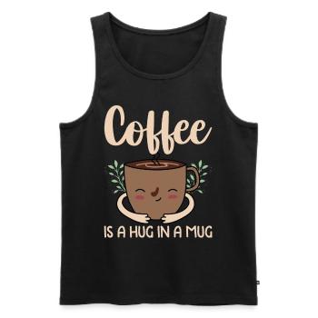 Coffee Hug In A Mug Comfort Tee - Männer Premium Bio Tank Top - Schwarz - Vorne - AI Model Male 178 light (178cm)