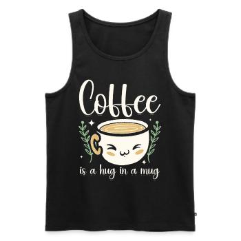 Coffee Hug In A Mug Comfort Tee - Männer Premium Bio Tank Top - Schwarz - Vorne - AI Model Male 178 light (178cm)