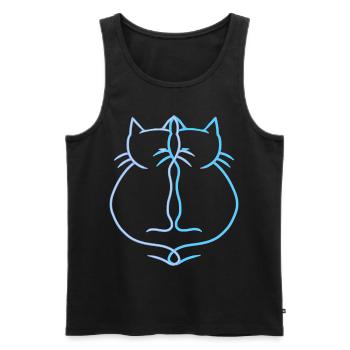 Katze Vintage Paar Katzen Retro Vintage - Männer Premium Bio Tank Top - Schwarz - Vorne - AI Model Male 178 light (178cm)