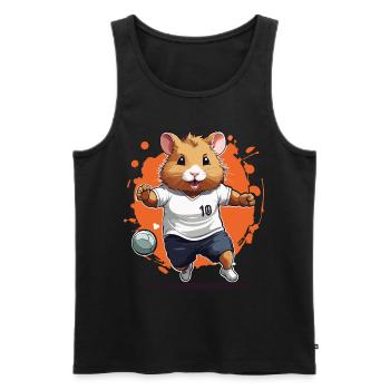Handball Player Hamster Streetwear Iconic Style - Men's Premium Organic Tank Top - black - Front - Michal (187cm)