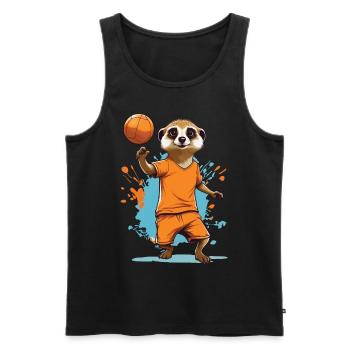 Style streetwear de joueur de handball suricate - Débardeur bio Premium Homme - noir - Devant - Michal (187cm)
