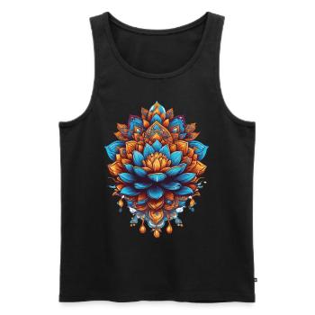 Plume Mandala Fleur de Vie Conception Spirituelle - Débardeur bio Premium Homme - noir - Devant - Michal (187cm)