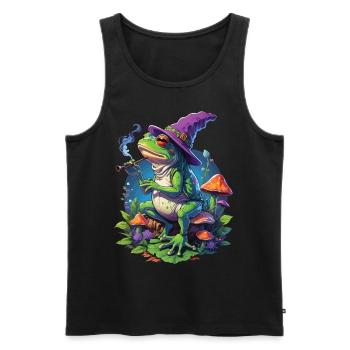 Magischer Frosch Psychedelic Art Musik Festival - Männer Premium Bio Tank Top - Schwarz - Vorne - AI Model Male 178 light (178cm)