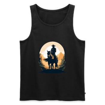 Esthétique Horse Rider Streetwear Iconique - Débardeur bio Premium Homme - noir - Devant - Michal (187cm)