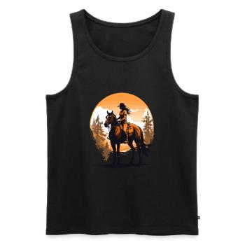 Aesthetic Horses Iconic Rider Design - Men's Premium Organic Tank Top - black - Front - Michal (187cm)