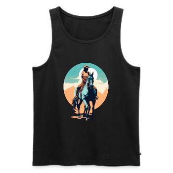 Chevaux esthétiques Cavaliers au design emblématique - Débardeur bio Premium Homme - noir - Devant - Michal (187cm)