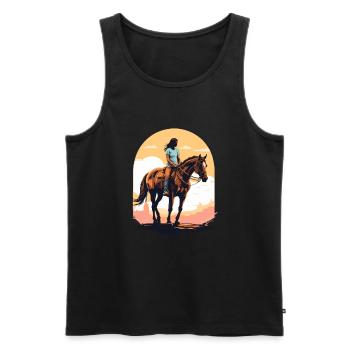 Design esthétique de cavalier de cheval - Débardeur bio Premium Homme - noir - Devant - Michal (187cm)