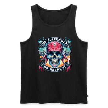 T-shirt « Fearless No Retreat Warrior » - Débardeur bio Premium Homme - noir - Devant - Michal (187cm)