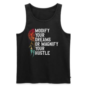 Hustle Hard Urban Motivation Tee - Men's Premium Organic Tank Top - black - Front - Michal (187cm)