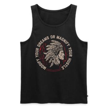 Hustle Hard Urban Motivation Tee - Men's Premium Organic Tank Top - black - Front - Michal (187cm)