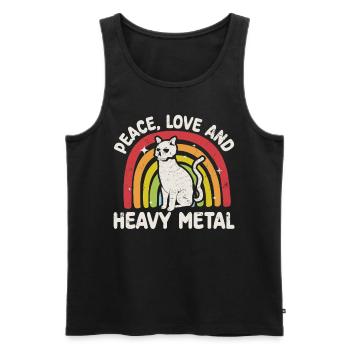 T-shirt arc-en-ciel Licorne Heavy Metal - Débardeur bio Premium Homme - noir - Devant - AI Model Male 178 light (178cm)