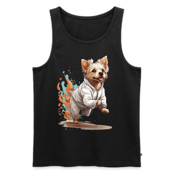Streetwear Chien Jogging Esthétique Style Fitness - Débardeur bio Premium Homme - noir - Devant - Michal (187cm)