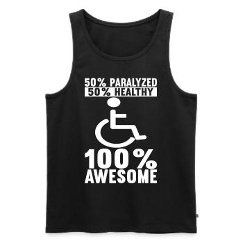 Wheelchair users Wheelchair - Men's Premium Organic Tank Top - black - Front - Michal (187cm)