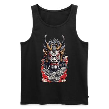 Esthétique Yokai Streetwear Démon Japonais - Débardeur bio Premium Homme - noir - Devant - Michal (187cm)