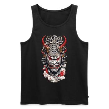 Esthétique Yokai Oni Ukiyo-e Démons japonais - Débardeur bio Premium Homme - noir - Devant - Michal (187cm)