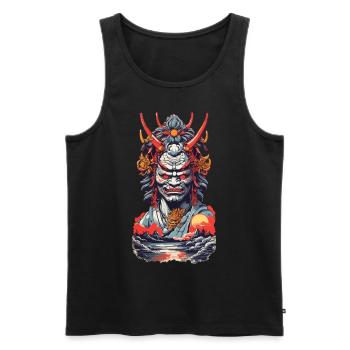 Ästhetisch Yokai Oni Ukiyo-E Japanischer Dämon - Männer Premium Bio Tank Top - Schwarz - Vorne - Michal (187cm)