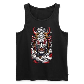 Aesthetic Yokai Oni Ukiyo-E Vintage Japan - Men's Premium Organic Tank Top - black - Front - Michal (187cm)