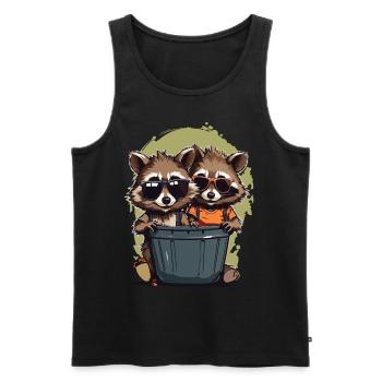 Lustige Freunde Mülltonnen Bewohner Streetwear - Männer Premium Bio Tank Top - Schwarz - Vorne - Michal (187cm)