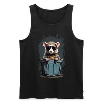 Cool Possum Funny Garbage Can Residents - Men's Premium Organic Tank Top - black - Front - AI Model Male 178 light (178cm)