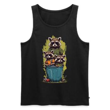 Funny Garbage Cans Resident Family Streetwear - Men's Premium Organic Tank Top - black - Front - Michal (187cm)