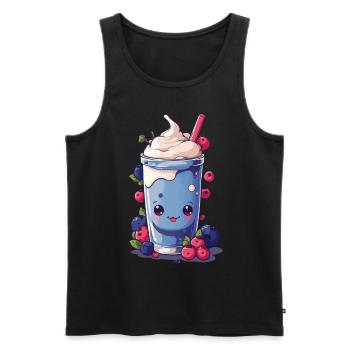 Baies Milkshake Fun Kawaii Anime Design - Débardeur bio Premium Homme - noir - Devant - Michal (187cm)