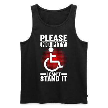Wheelchair users Wheelchair - Men's Premium Organic Tank Top - black - Front - Michal (187cm)