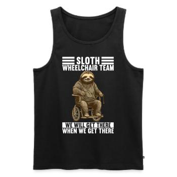Rollstuhlfahrer Rollstuhl - Männer Premium Bio Tank Top - Schwarz - Vorne - AI Model Male 178 light (178cm)