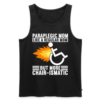 Wheelchair users Wheelchair - Men's Premium Organic Tank Top - black - Front - Michal (187cm)