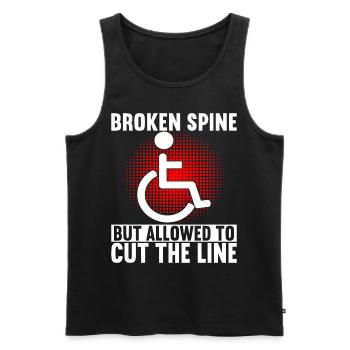 Wheelchair users Wheelchair - Men's Premium Organic Tank Top - black - Front - Michal (187cm)