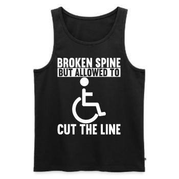 Wheelchair users Wheelchair - Men's Premium Organic Tank Top - black - Front - Michal (187cm)