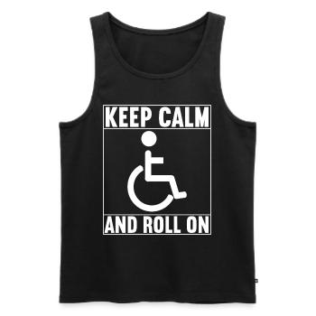 Rollstuhlfahrer Rollstuhl - Männer Premium Bio Tank Top - Schwarz - Vorne - AI Model Male 178 light (178cm)
