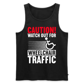Rollstuhlfahrer Rollstuhl - Männer Premium Bio Tank Top - Schwarz - Vorne - AI Model Male 178 light (178cm)